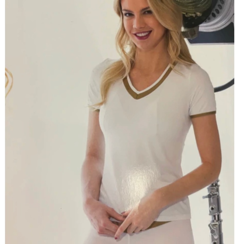 Bluefish, Elegant tee, size L, color white and gold